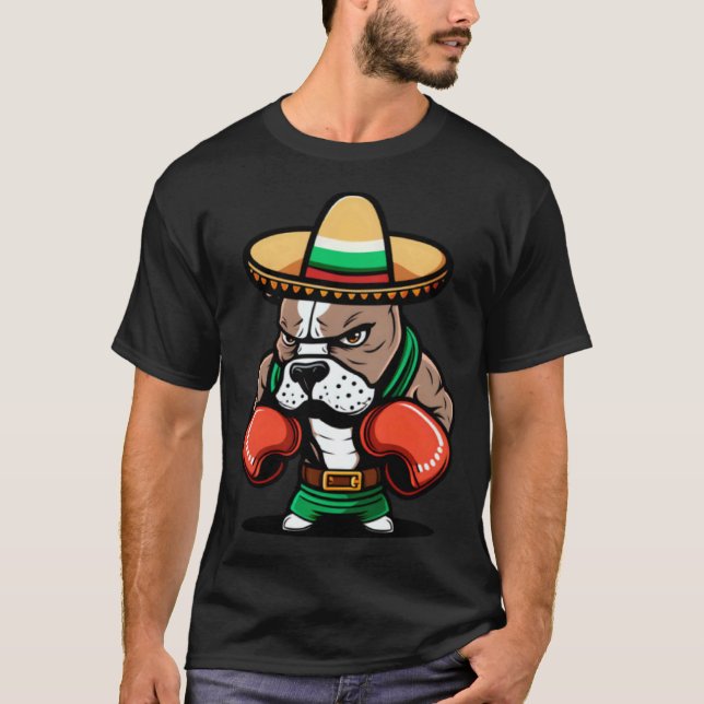Boxing Dog Cinco De Mayo Boxing T-Shirt (Vorderseite)