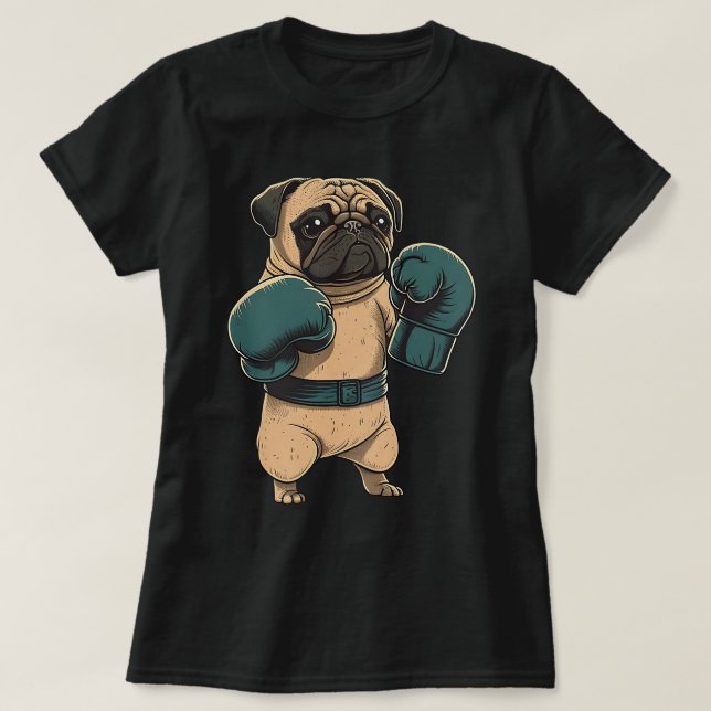 Boxing Dog Mops Boxer Boxer Boxhandschuhe MIXED MA T-Shirt (Design vorne)