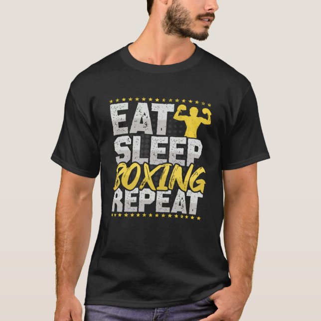 Boxing Eat Sleep Repeat Boxing Ring Hobby Boxing T-Shirt (Vorderseite)