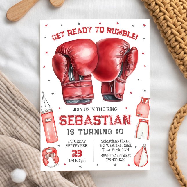 Boxing-Einladung zum Geburtstag: Bereit zum Kampf Einladung (Von Creator hochgeladen)