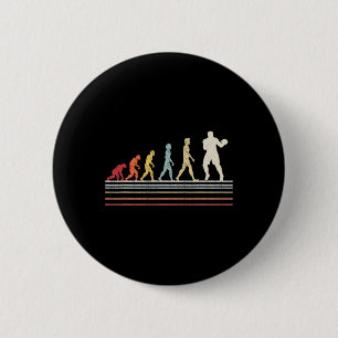Boxing Evolution Funny Boxer Geschenk Retro Vintag Button