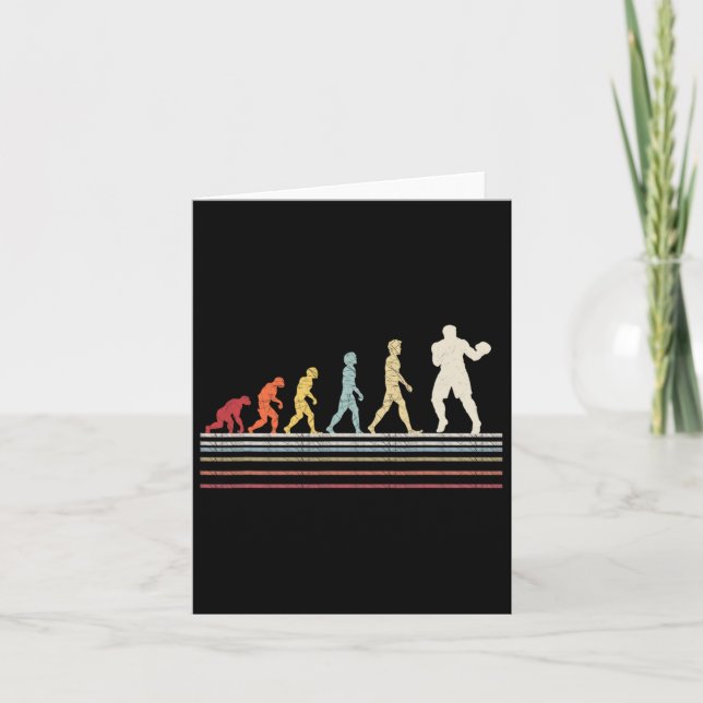Boxing-Evolution Lustiges Boxergeschenk Retro Vint Karte (Vorderseite)