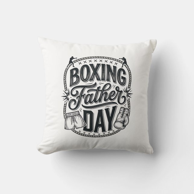 Boxing Father Day Vintage Engraving Shirt Design_1 Kissen (Vorderseite)