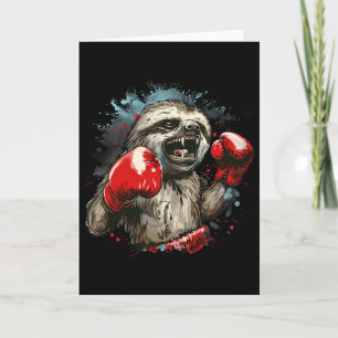 Boxing Faultier Liebhaber Boxhandschuhe Kickboxen Karte