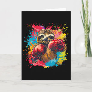 Boxing Faultier Liebhaber Boxhandschuhe Kickboxen Karte