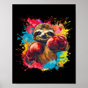 Boxing Faultier Liebhaber Boxhandschuhe Kickboxen Poster