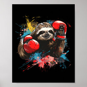 Boxing Faultier Liebhaber Boxhandschuhe Kickboxen Poster