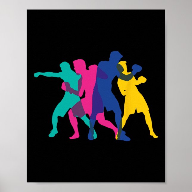 Boxing Fight Mma Kickboxing Fighter Boxer Knockout Poster (Vorne)