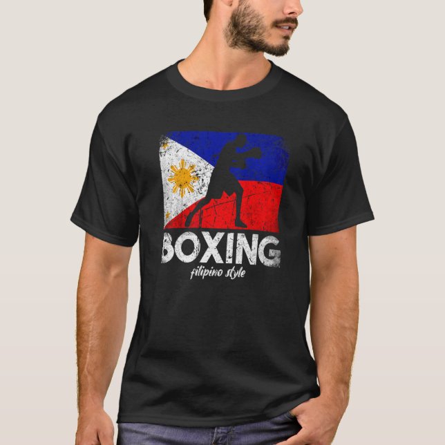 Boxing Filipino Style Philippine Flag Boxing Filip T-Shirt (Vorderseite)