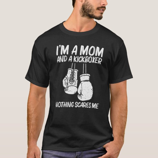 Boxing For Mom Mama Kickboxing Coach Boxer Gloves T-Shirt (Vorderseite)