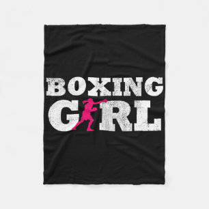 Boxing Girl Player Silhouette Sportgeschenk Fleecedecke