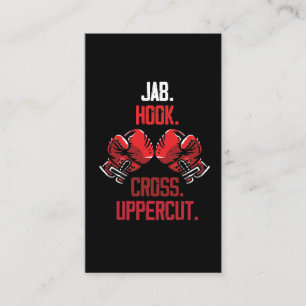 Boxing Gloves Commands Jab Hook Cross Visitenkarte