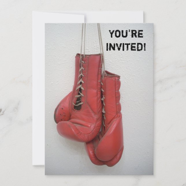 Boxing Gloves Invitations Birthday/Bachelor/Any Einladung (Vorderseite)