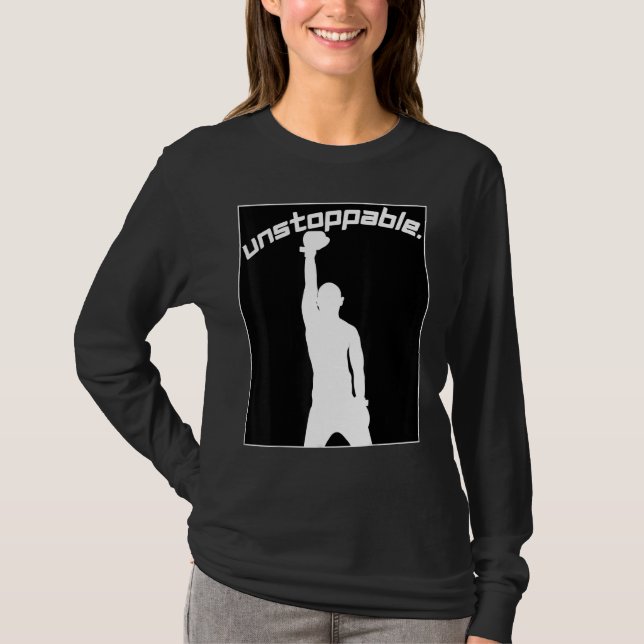 Boxing Graphic Gym Workout Motivation Unstoppable T-Shirt (Vorderseite)
