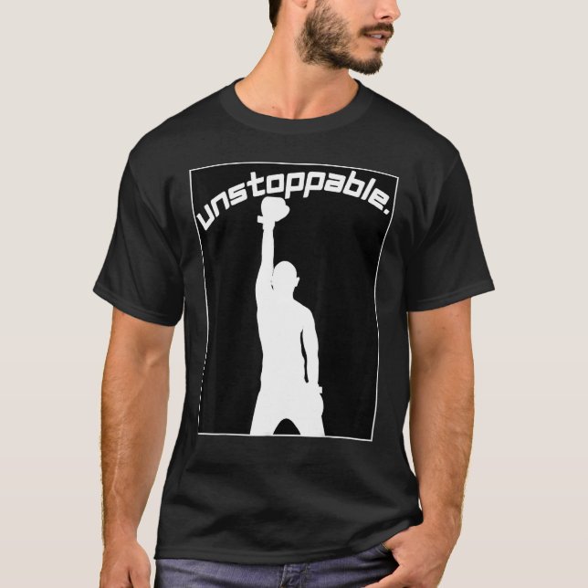 Boxing Graphic Gym Workout Motivation Unstoppable T-Shirt (Vorderseite)