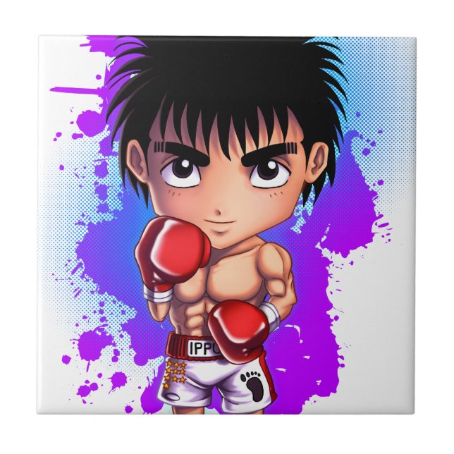 Boxing Guyboxing, Boxer, Chibi, Manga, Kickboxer,  Fliese (Vorderseite)