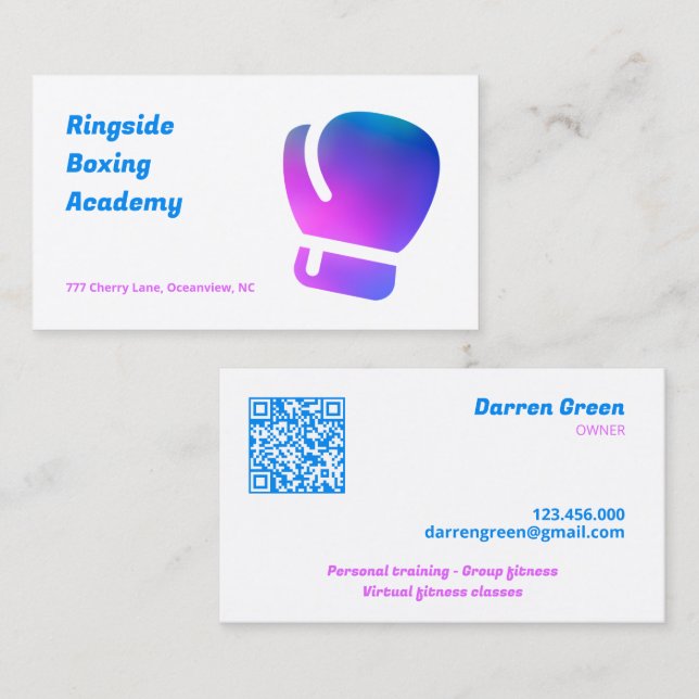 Boxing Gym QR Visitenkarte (Vorne/Hinten)