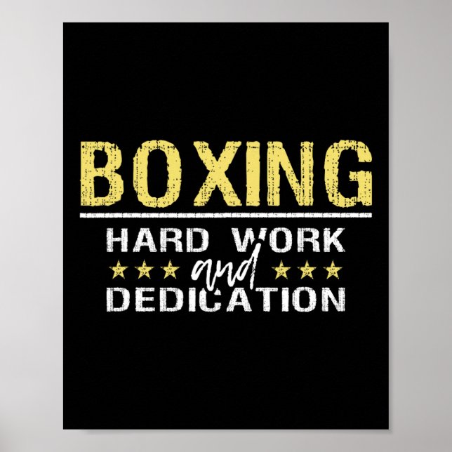 Boxing Hard Work And Dedication - Kickboxing Gym B Poster (Vorne)