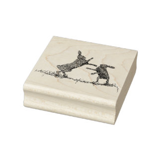Boxing Hares Gummistempel