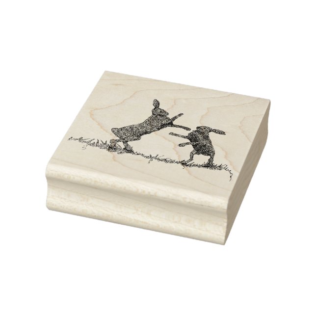 Boxing Hares Gummistempel (Stempel)