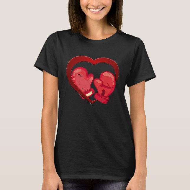 Boxing Heart Valentine's Day Mens Womens Teen Boys T-Shirt (Vorderseite)