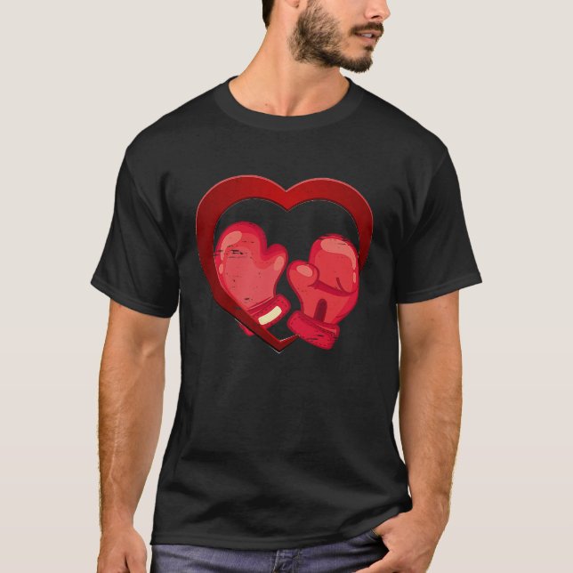 Boxing Heart Valentine's Day Mens Womens Teen Boys T-Shirt (Vorderseite)