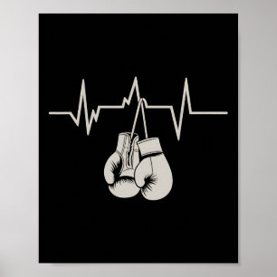 Boxing Heartbeat Boxing Boxing Gloves Workout Gym Poster
