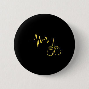 Boxing Heartbeat Design Niedlich Boxing Lover Boxe Button