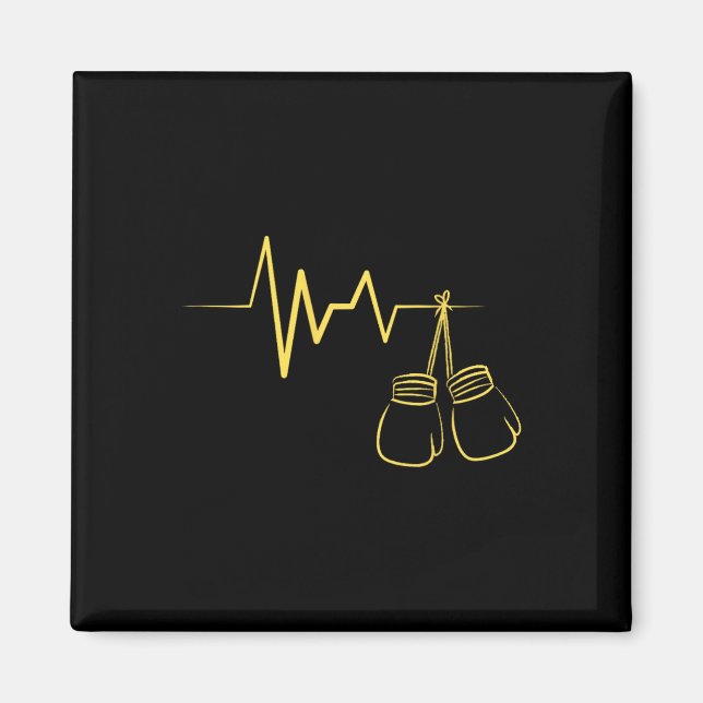 Boxing Heartbeat Design Niedlich Boxing Lover Boxe Magnet (Vorne)