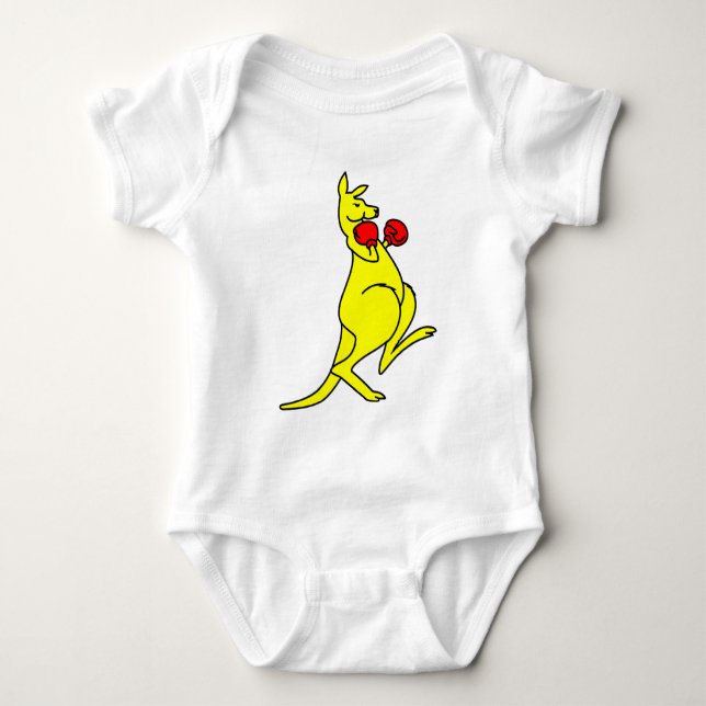 Boxing Kangaroo Baby Strampler (Vorderseite)