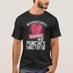 Boxing Kickboxing Women Gloves Workout Kickboxen T-Shirt