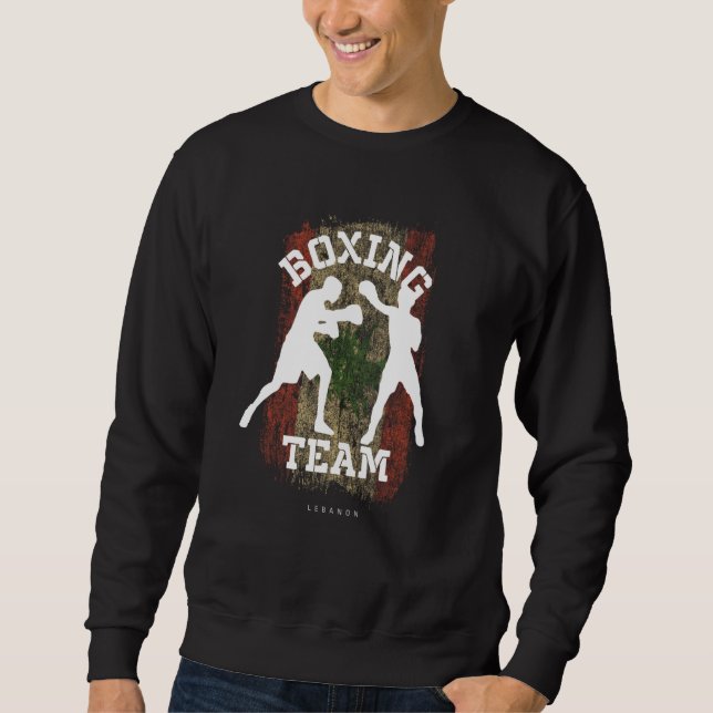 Boxing Lebanon Combat Sports Fighter Boxing Sweatshirt (Vorderseite)