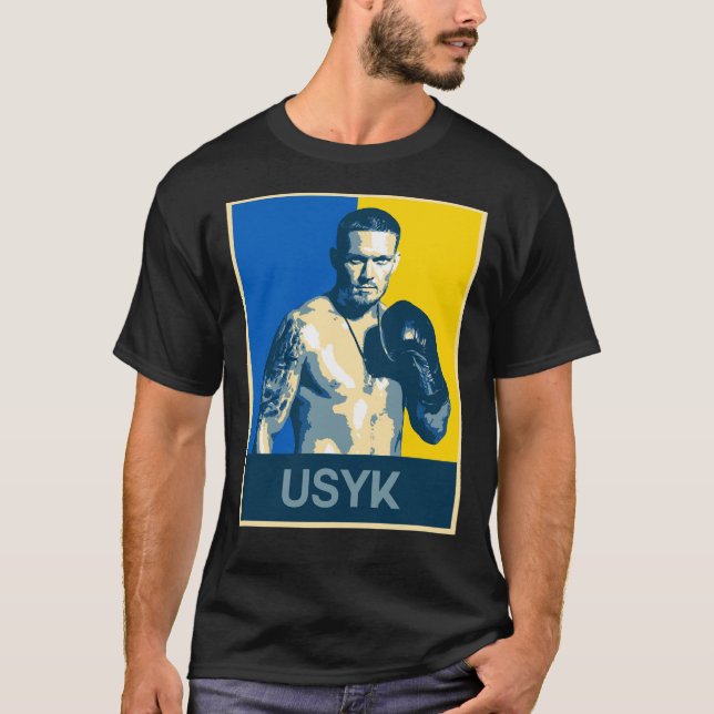 Boxing Legends Oleksandr Usyk (Ukranische Farben)  T-Shirt (Vorderseite)
