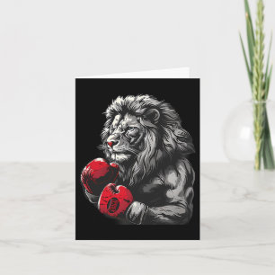 Boxing Lion Portrait Motif Wildlife Kickboxing Karte