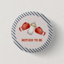 Boxing Little Champion Mother To Be Baby Shower Button