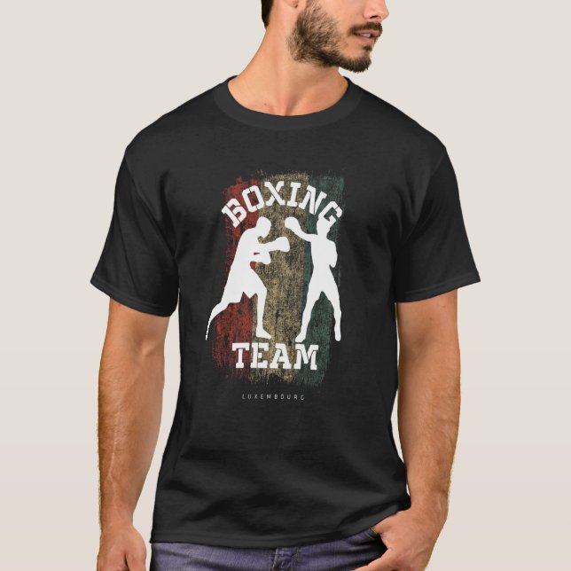 Boxing Luxembourg Combat Sports Fighter Boxing T-Shirt (Vorderseite)