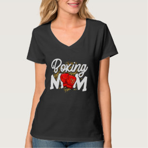 Boxing Mama Niedlich Leopard Herzmüttertag T-Shirt