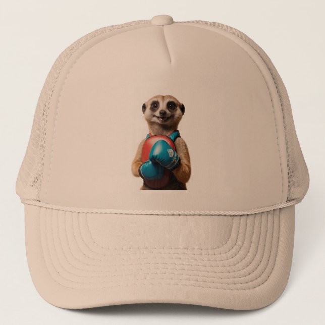 Boxing Meerkat Sports Trucker Hat - Funny Gym Styl Truckerkappe (Vorderseite)
