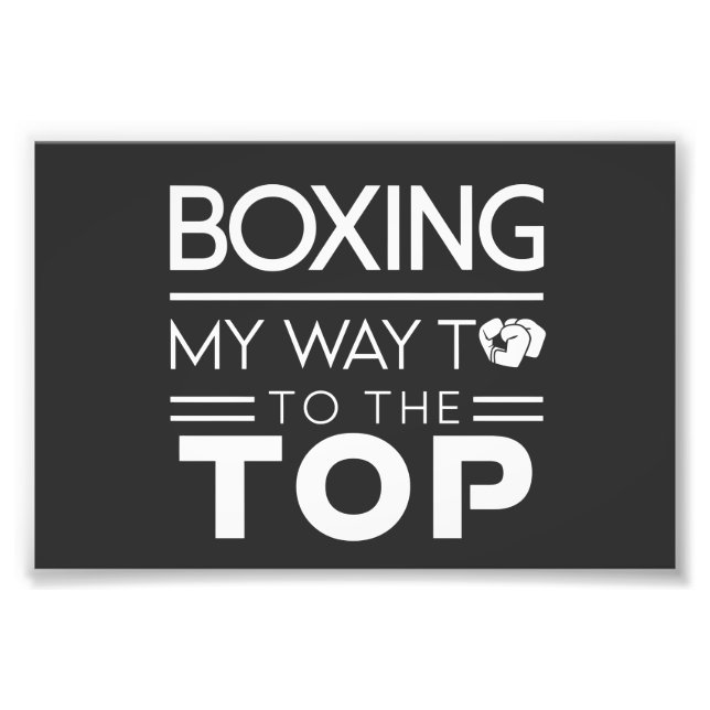 Boxing Motivation Quote Bold Minimal Typography Fotodruck (Vorne)