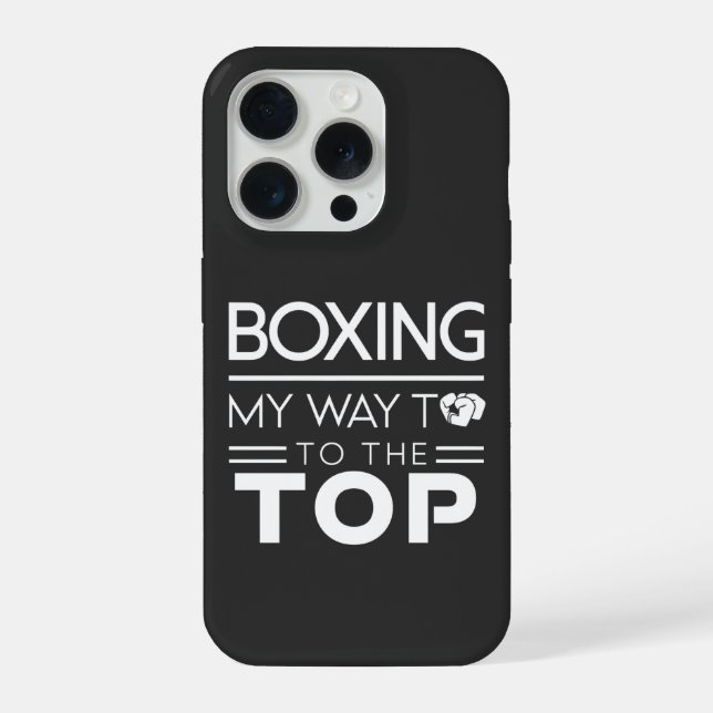 Boxing Motivation Quote Bold Minimal Typography iPhone Hülle (Rückseite)