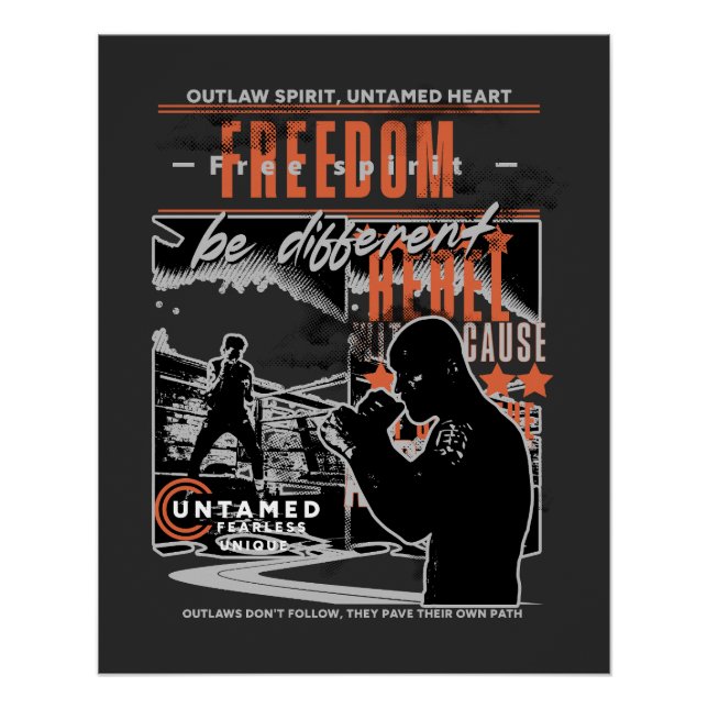 Boxing Motivation Rebel Fighter Gym & Training Poster (Vorderseite)