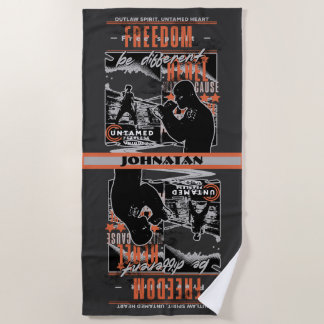 Boxing Motivation Rebel Fighter Gym Training Strandtuch