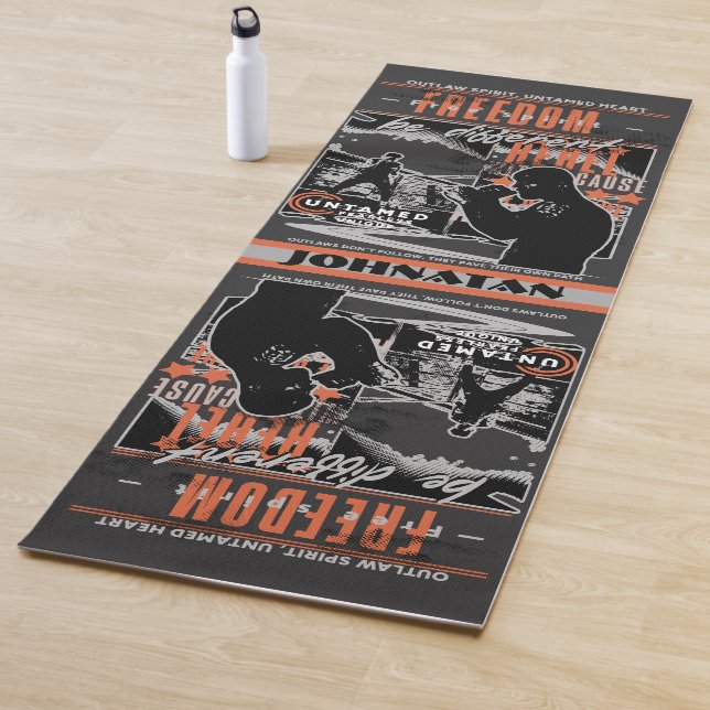 Boxing Motivation Rebel Fighter Gym Training Yogamatte (Beispiel)