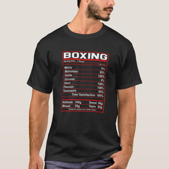 Boxing Nutrition Facts Boxer T-Shirt (Vorderseite)