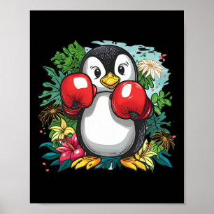 Boxing-Pinguin-Liebhaber Boxhandschuhe Kickboxen L Poster
