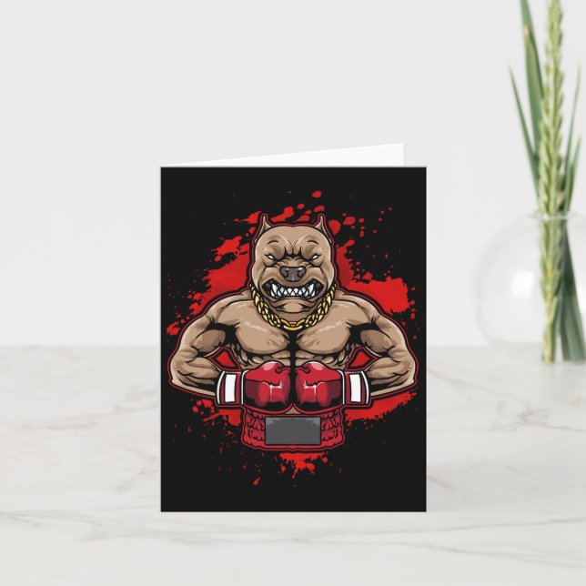 Boxing Pit Bull Lieben Pitbuls Workout Hunde Tier Karte (Vorderseite)