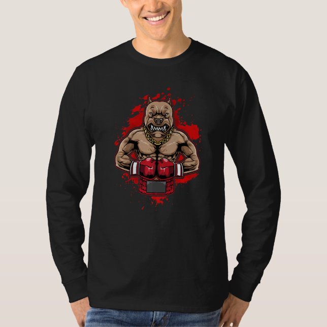 Boxing Pit Bull Lieben Pitbuls Workout Hunde Tier T-Shirt (Vorderseite)