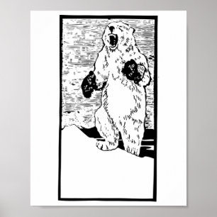 Boxing Polar Bear Kämpfen gegen die globale Erwärm Poster