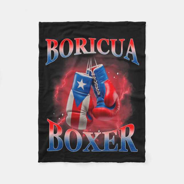 Boxing Puerto Rico Boricua Boxer Puerto Rican  Fleecedecke (Vorderseite)