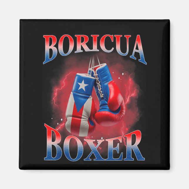 Boxing Puerto Rico Boricua Boxer Puerto Rican  Magnet (Vorne)
